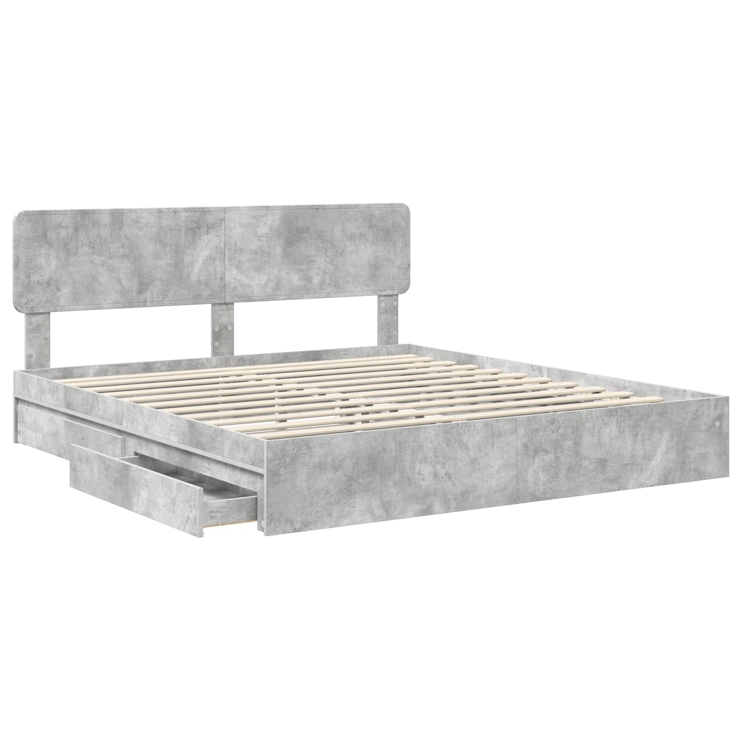 vidaXL Aufbewahrungsbett Beton Grau 200 x 200 cm Holzwerkstoff