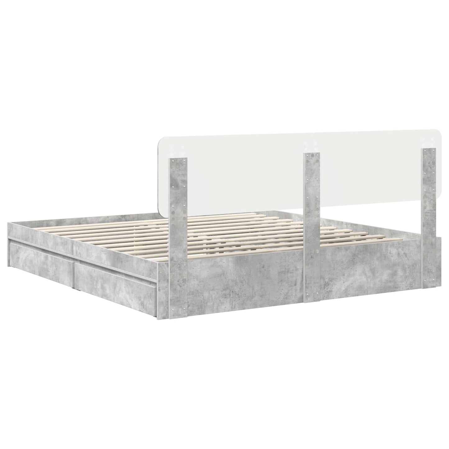 vidaXL Aufbewahrungsbett Beton Grau 200 x 200 cm Holzwerkstoff
