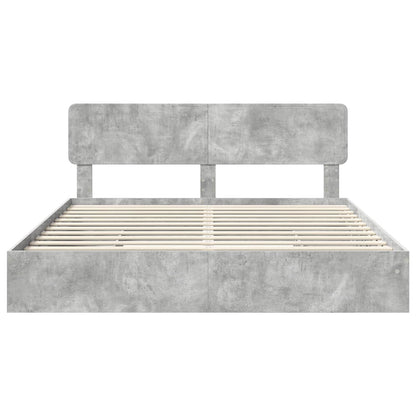vidaXL Aufbewahrungsbett Beton Grau 200 x 200 cm Holzwerkstoff
