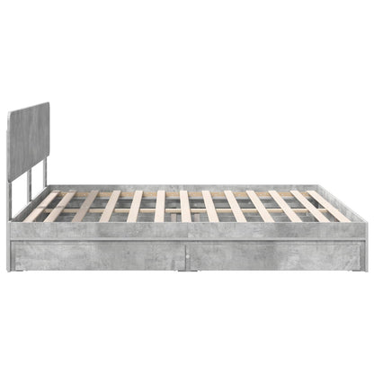 vidaXL Aufbewahrungsbett Beton Grau 200 x 200 cm Holzwerkstoff