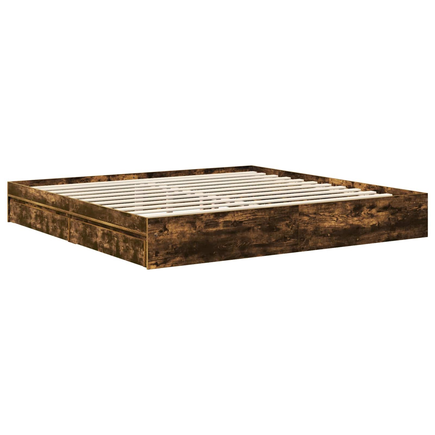 vidaXL Aufbewahrungsbett Geräucherte Eiche 200 x 200 cm Holzwerkstoff