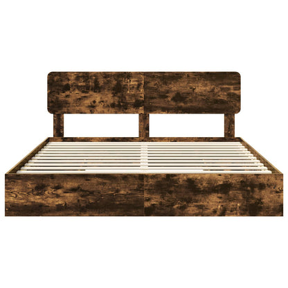 vidaXL Aufbewahrungsbett Geräucherte Eiche 200 x 200 cm Holzwerkstoff