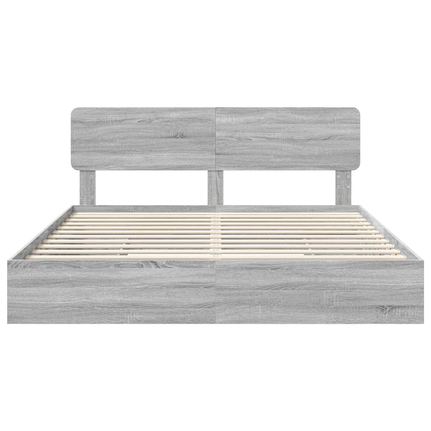 vidaXL Aufbewahrungsbett Graues Sonoma 200 x 200 cm Holzwerkstoff