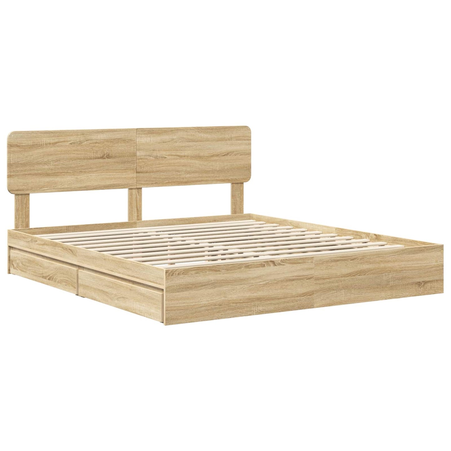 vidaXL Aufbewahrungsbett Sonoma-Eiche 180 x 200 cm Holzwerkstoff
