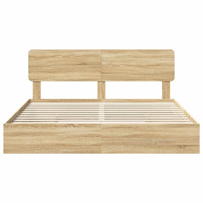 vidaXL Aufbewahrungsbett Sonoma-Eiche 180 x 200 cm Holzwerkstoff