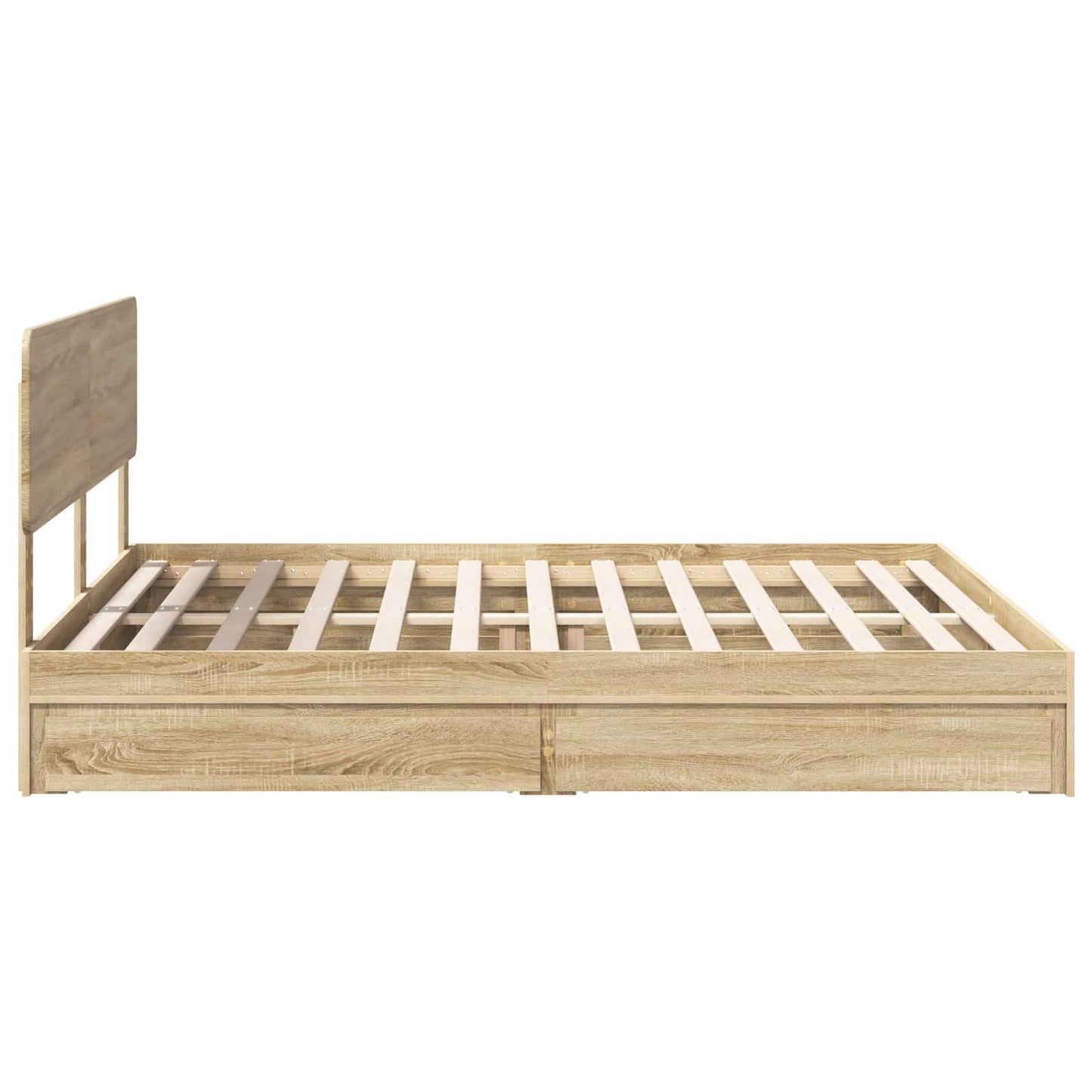 vidaXL Aufbewahrungsbett Sonoma-Eiche 180 x 200 cm Holzwerkstoff