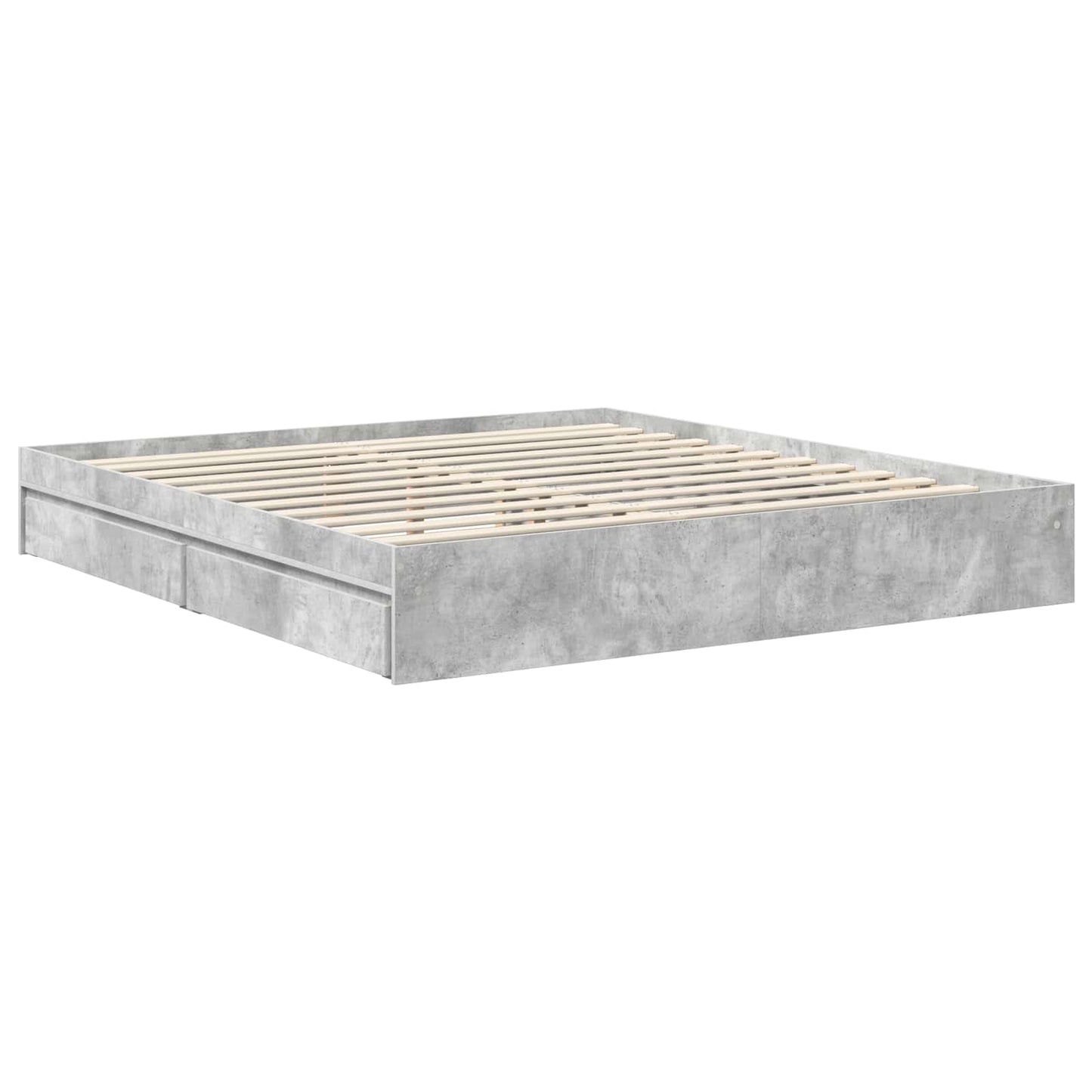 vidaXL Lit de rangement gris béton 180 x 200 cm Aggloméré