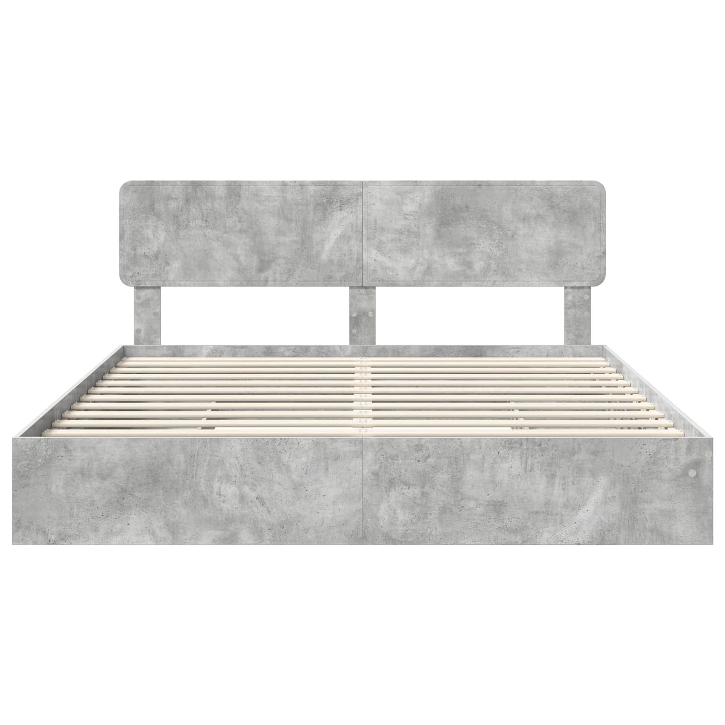 vidaXL Lit de rangement gris béton 180 x 200 cm Aggloméré