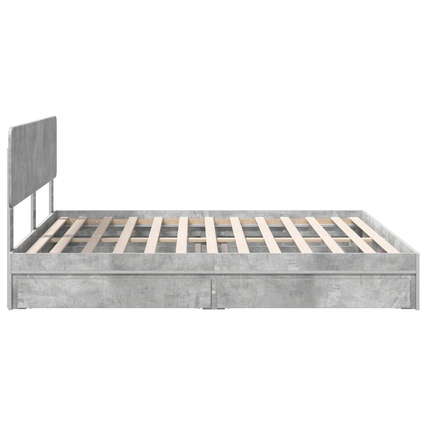 vidaXL Lit de rangement gris béton 180 x 200 cm Aggloméré
