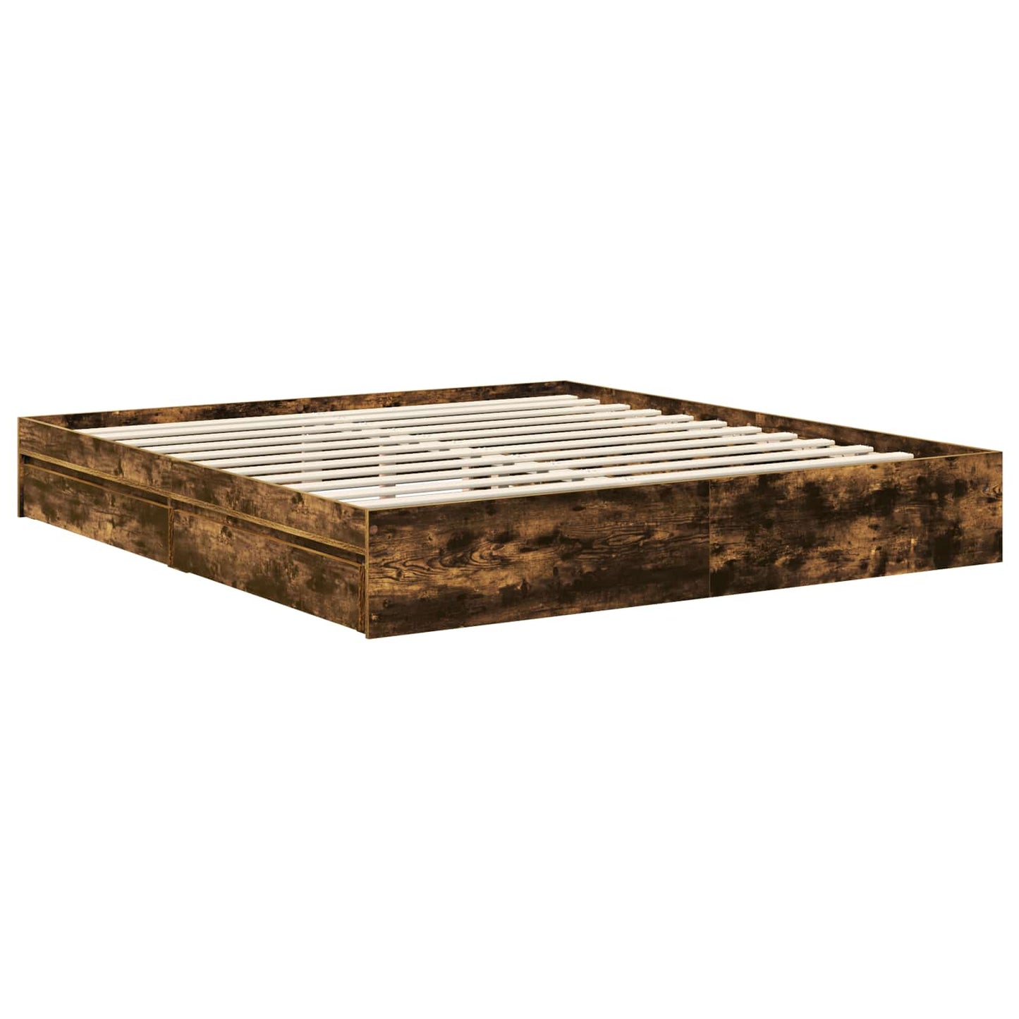 vidaXL Aufbewahrungsbett Geräucherte Eiche 180 x 200 cm Holzwerkstoff