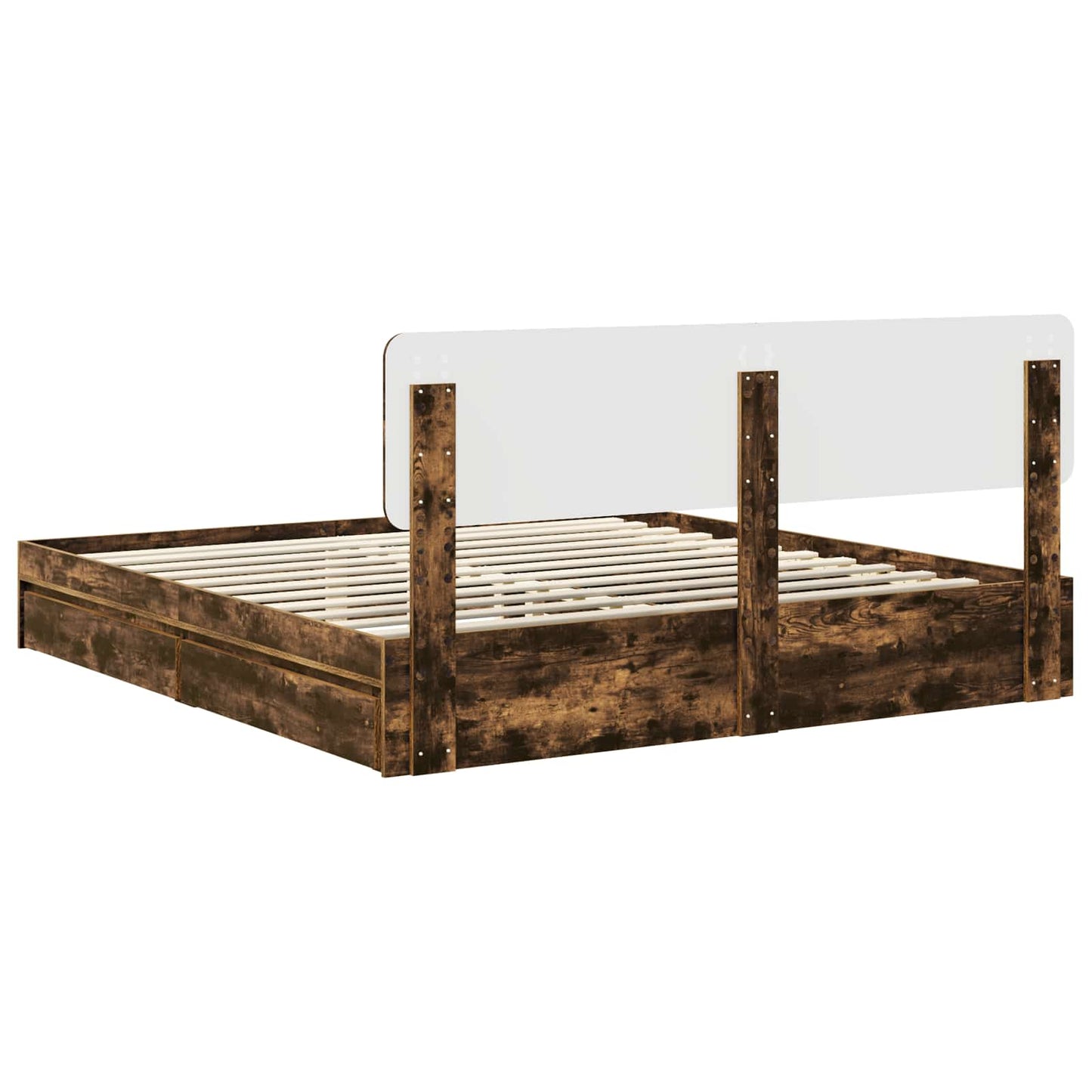 vidaXL Aufbewahrungsbett Geräucherte Eiche 180 x 200 cm Holzwerkstoff