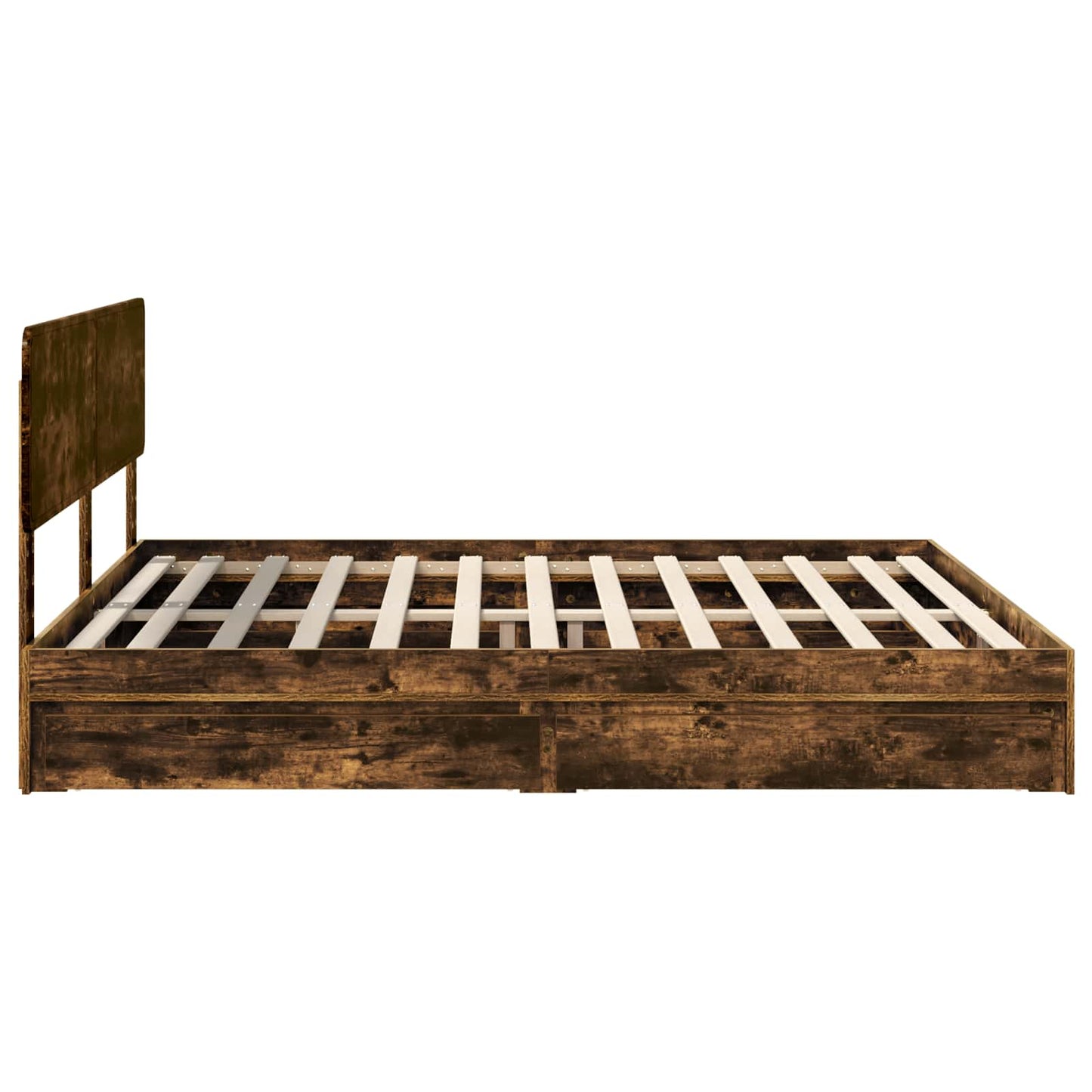 vidaXL Aufbewahrungsbett Geräucherte Eiche 180 x 200 cm Holzwerkstoff