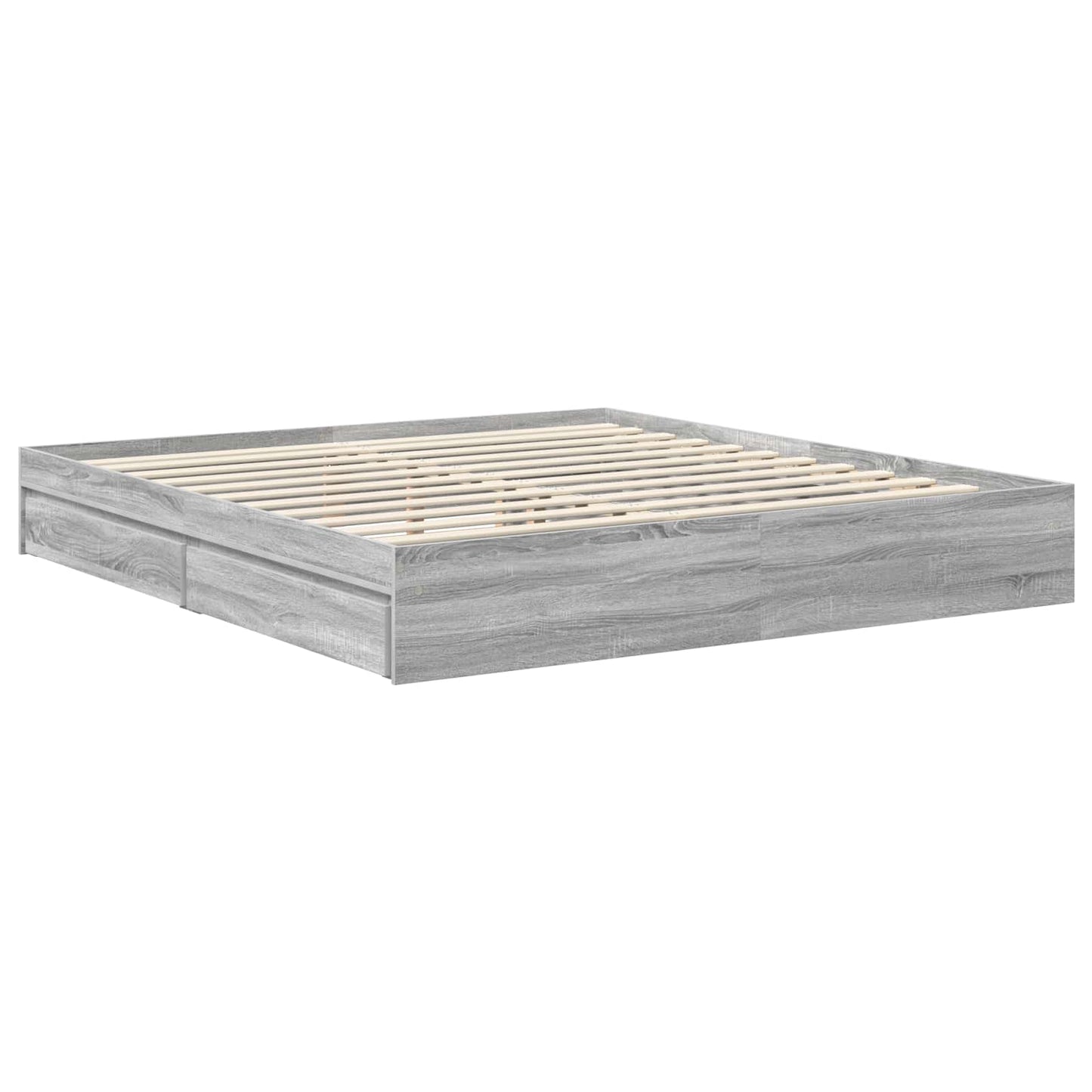 vidaXL Lit de rangement Gris Sonoma 180 x 200 cm Bois d'ingénierie