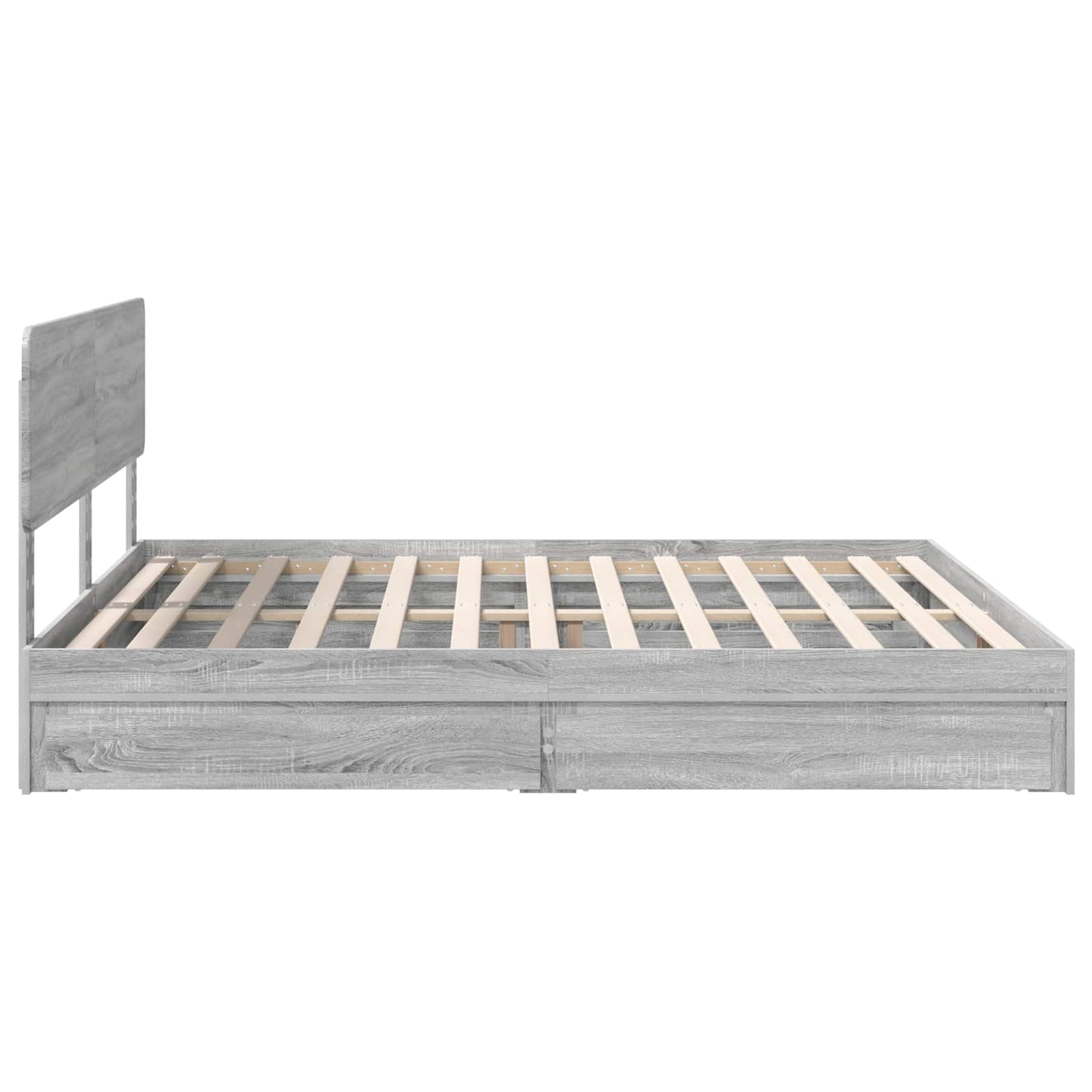 vidaXL Lit de rangement Gris Sonoma 180 x 200 cm Bois d'ingénierie