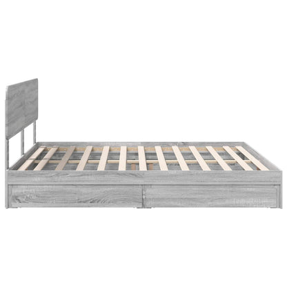 vidaXL Lit de rangement Gris Sonoma 180 x 200 cm Bois d'ingénierie