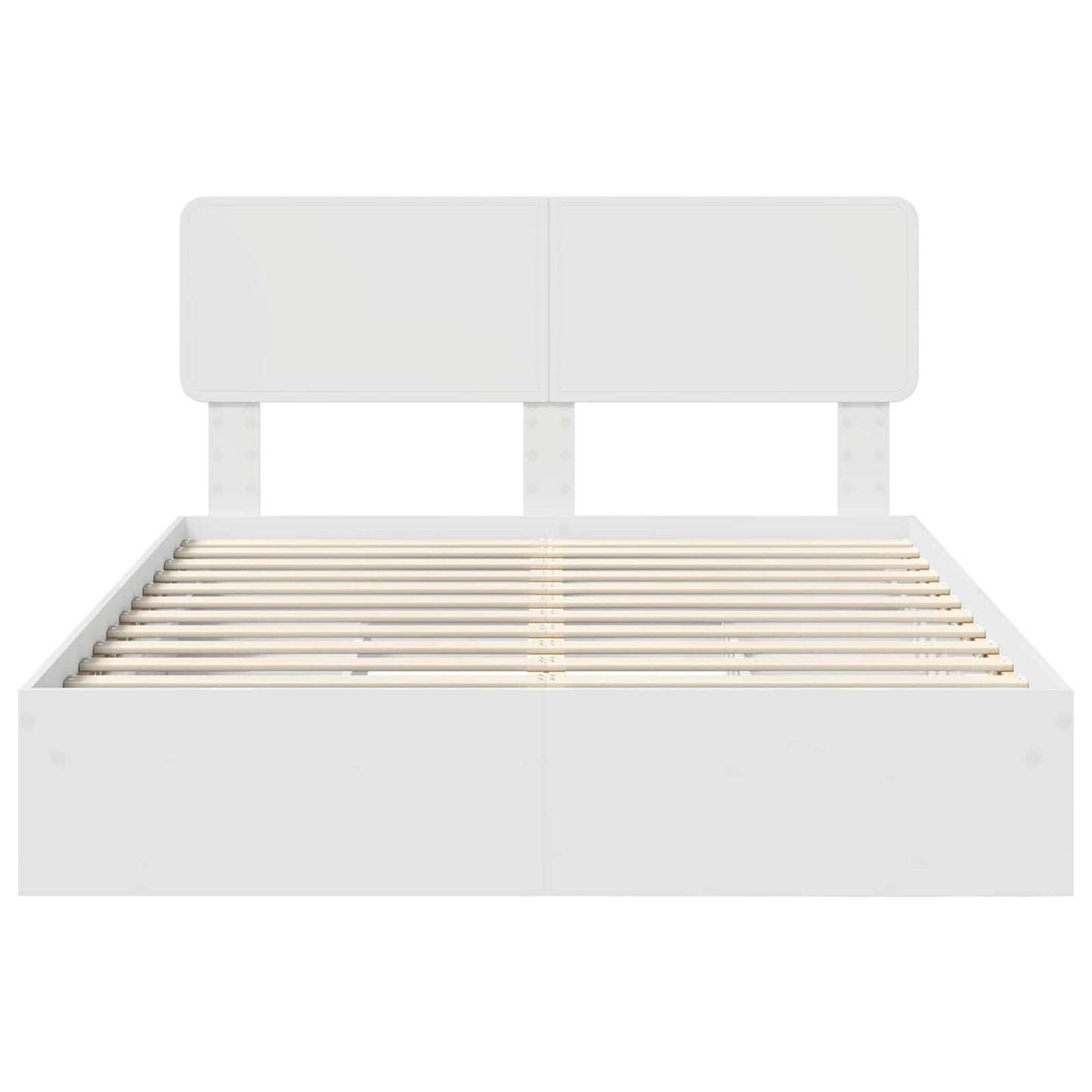 vidaXL Lit de rangement avec tête de lit Blanc 160 x 200 cm Bois d'ingénierie