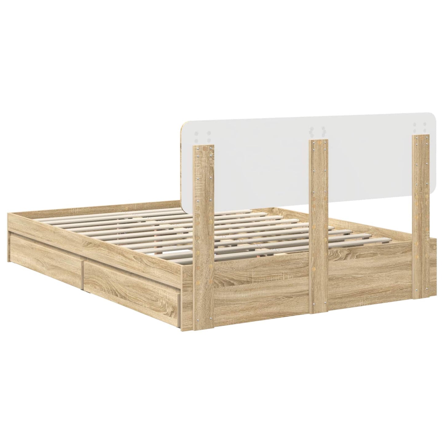 vidaXL Aufbewahrungsbett Sonoma-Eiche 160 x 200 cm Holzwerkstoff