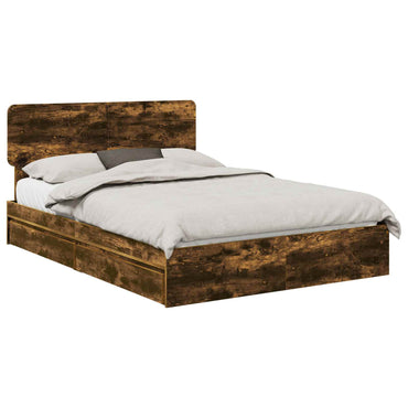vidaXL Aufbewahrungsbett Geräucherte Eiche 160 x 200 cm Holzwerkstoff