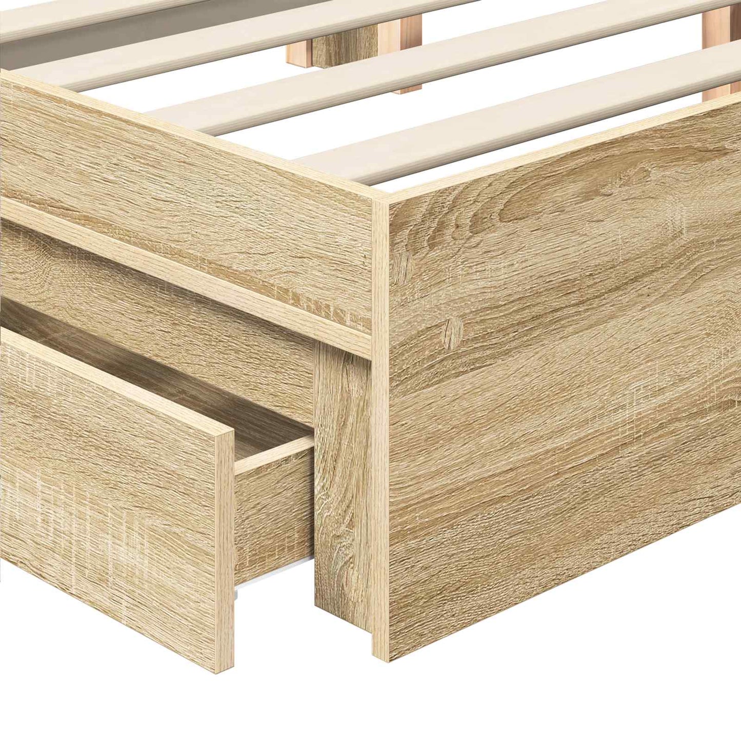 vidaXL Aufbewahrungsbett Sonoma-Eiche 150 x 200 cm Holzwerkstoff