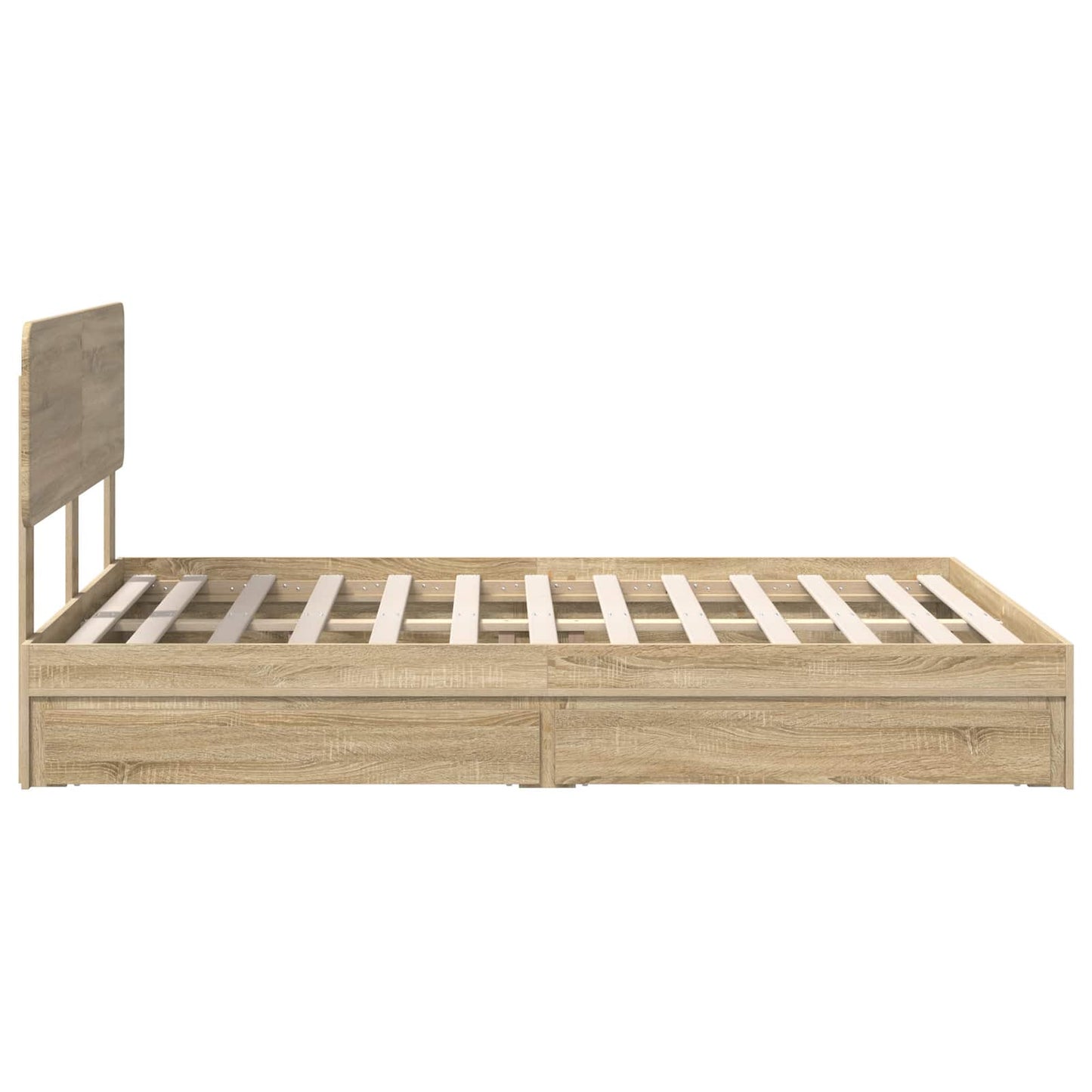 vidaXL Aufbewahrungsbett Sonoma-Eiche 150 x 200 cm Holzwerkstoff