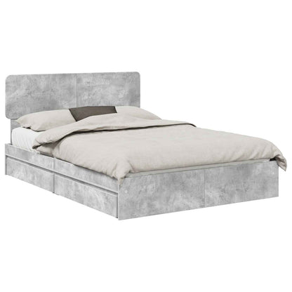 vidaXL Aufbewahrungsbett Beton Grau 150 x 200 cm Holzwerkstoff