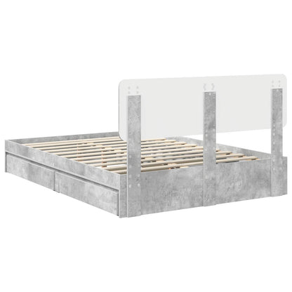 vidaXL Aufbewahrungsbett Beton Grau 150 x 200 cm Holzwerkstoff