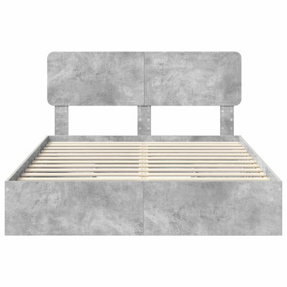 vidaXL Aufbewahrungsbett Beton Grau 150 x 200 cm Holzwerkstoff
