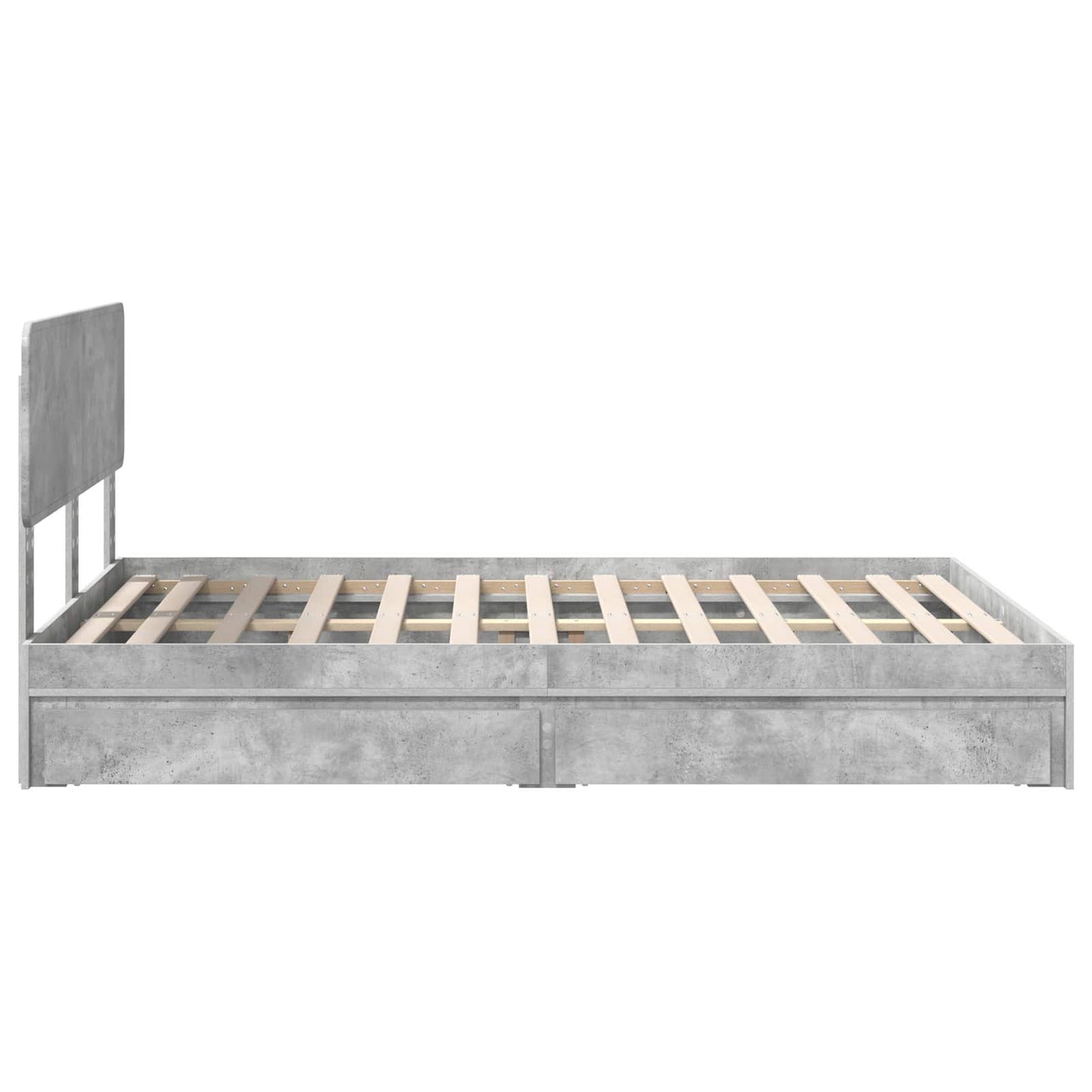 vidaXL Aufbewahrungsbett Beton Grau 150 x 200 cm Holzwerkstoff