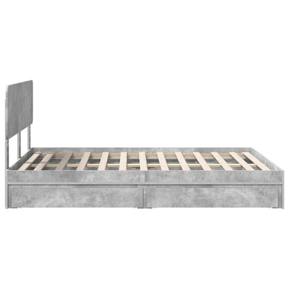 vidaXL Aufbewahrungsbett Beton Grau 150 x 200 cm Holzwerkstoff