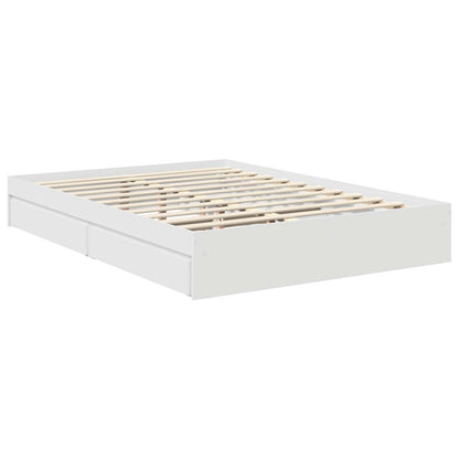 vidaXL Aufbewahrungsbett mit Kopfteil Weiß 140 x 200 cm Holzwerkstoff