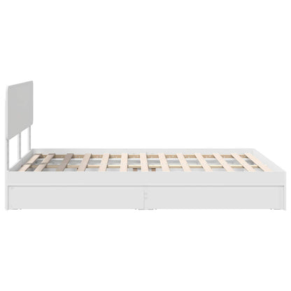 vidaXL Aufbewahrungsbett mit Kopfteil Weiß 140 x 200 cm Holzwerkstoff
