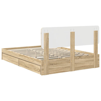 vidaXL Aufbewahrungsbett Sonoma-Eiche 140 x 200 cm Holzwerkstoff