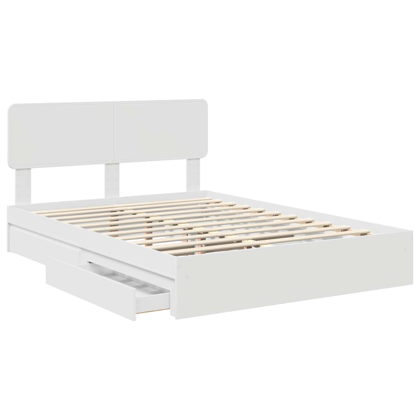 vidaXL Lit de rangement avec tête de lit Blanc 140 x 190 cm Bois d'ingénierie