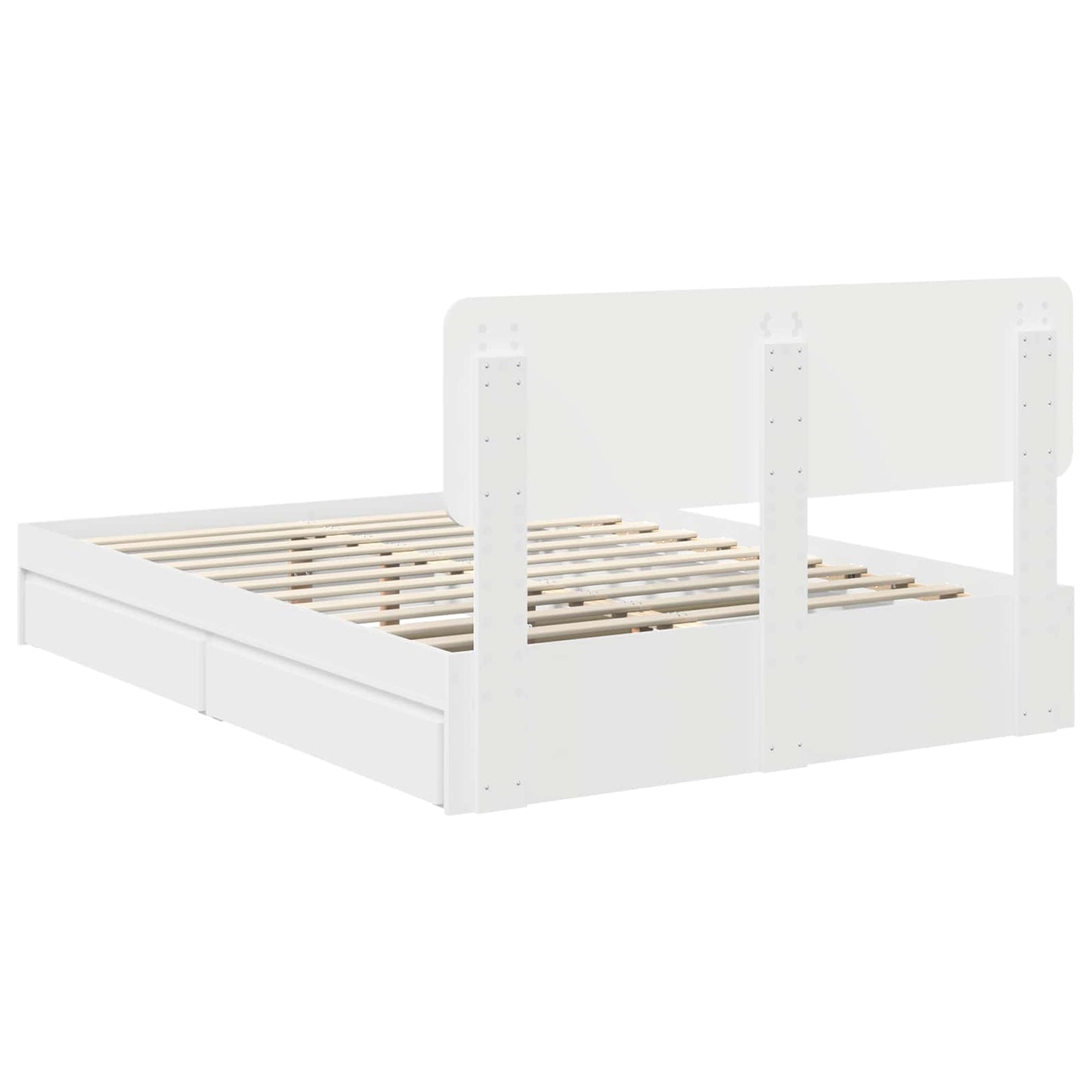 vidaXL Lit de rangement avec tête de lit Blanc 140 x 190 cm Bois d'ingénierie
