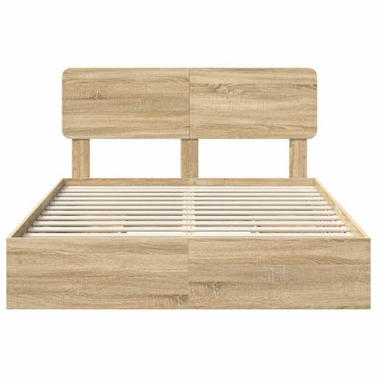 vidaXL Aufbewahrungsbett Sonoma-Eiche 140 x 190 cm Holzwerkstoff