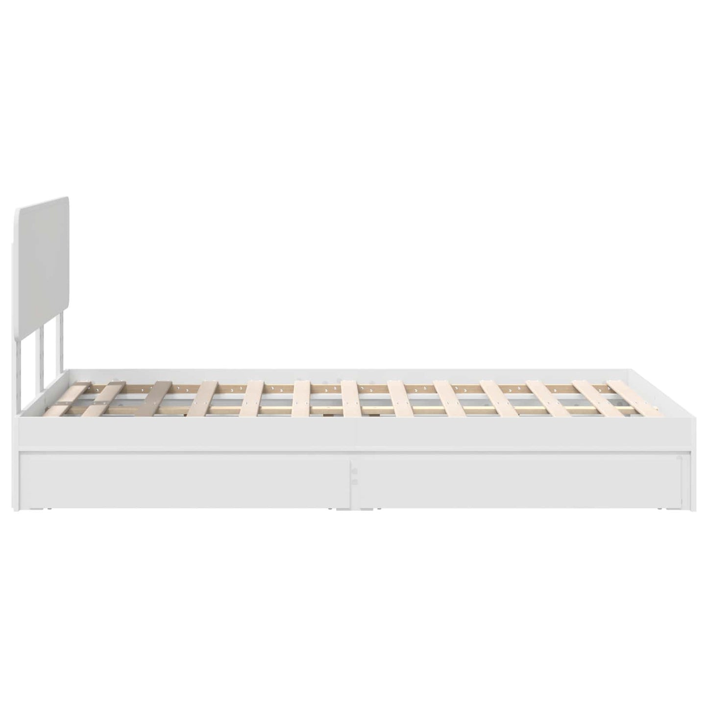 vidaXL Aufbewahrungsbett mit Kopfteil Weiß 135 x 190 cm Holzwerkstoff