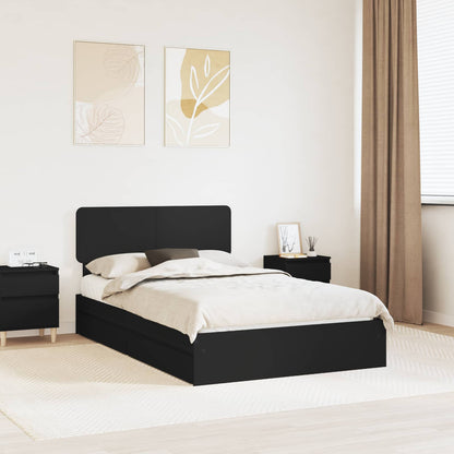 vidaXL Aufbewahrungsbett Schwarz 135 x 190 cm Holzwerkstoff