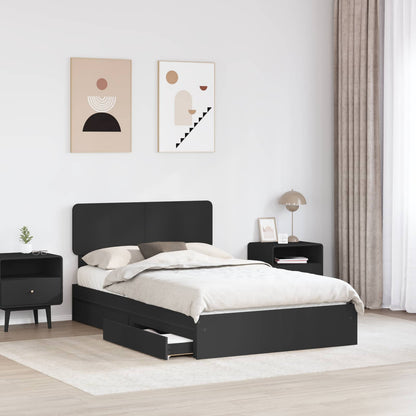 vidaXL Aufbewahrungsbett Schwarz 135 x 190 cm Holzwerkstoff