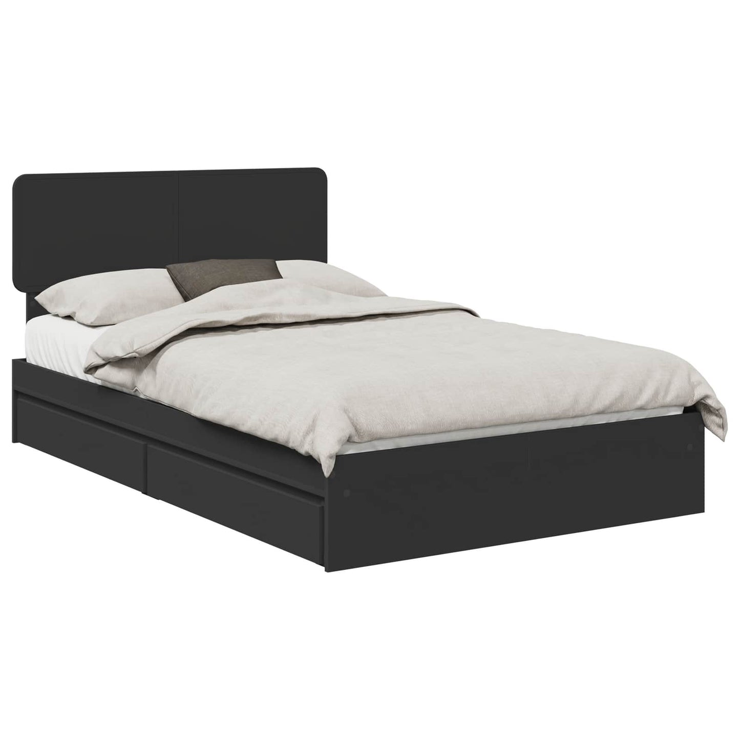 vidaXL Aufbewahrungsbett Schwarz 135 x 190 cm Holzwerkstoff