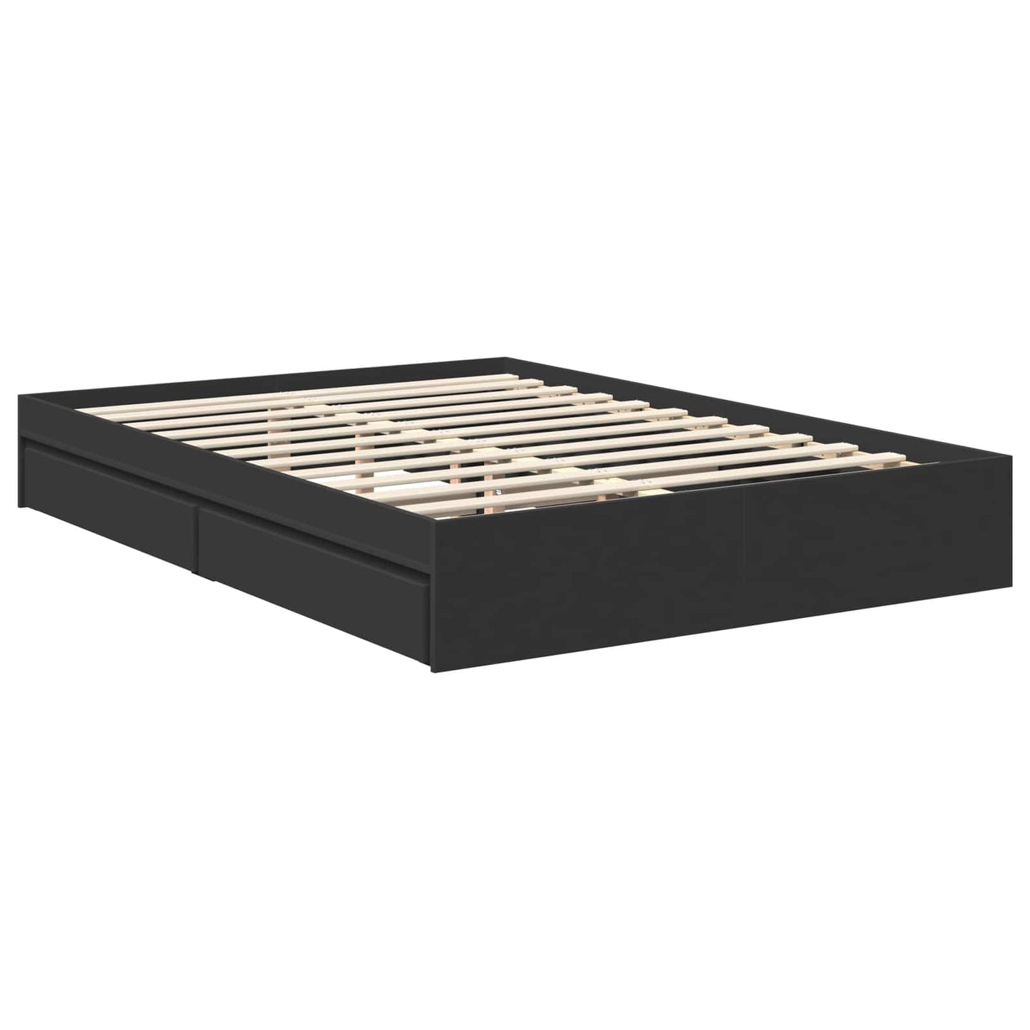 vidaXL Aufbewahrungsbett Schwarz 135 x 190 cm Holzwerkstoff
