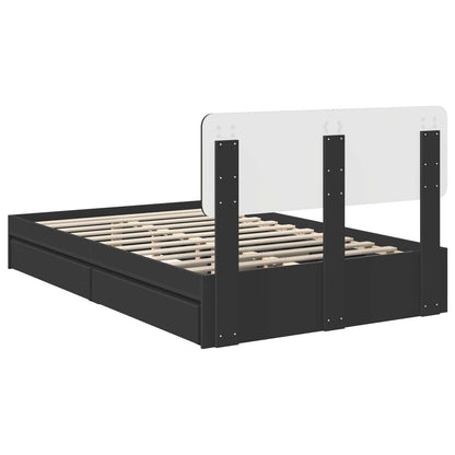 vidaXL Aufbewahrungsbett Schwarz 135 x 190 cm Holzwerkstoff