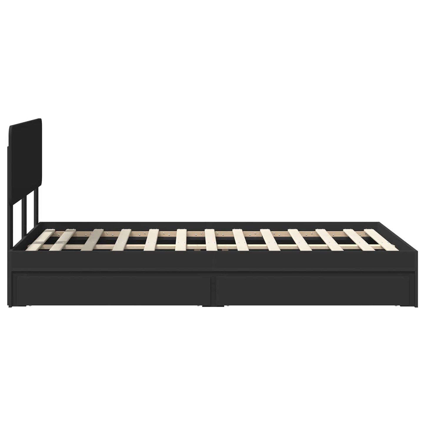 vidaXL Aufbewahrungsbett Schwarz 135 x 190 cm Holzwerkstoff