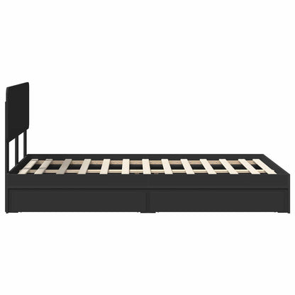 vidaXL Aufbewahrungsbett Schwarz 135 x 190 cm Holzwerkstoff
