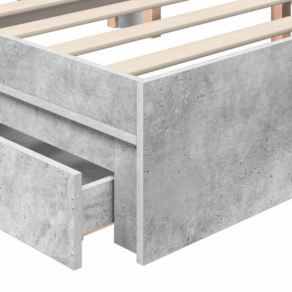 vidaXL Aufbewahrungsbett Beton Grau 135 x 190 cm Holzwerkstoff