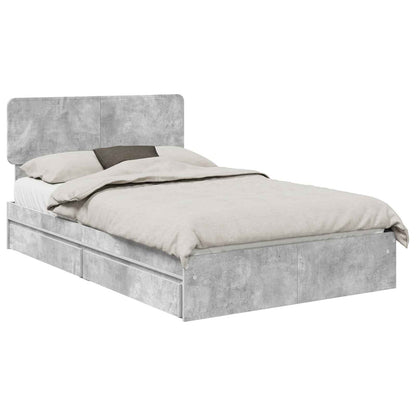 vidaXL Aufbewahrungsbett Beton Grau 135 x 190 cm Holzwerkstoff