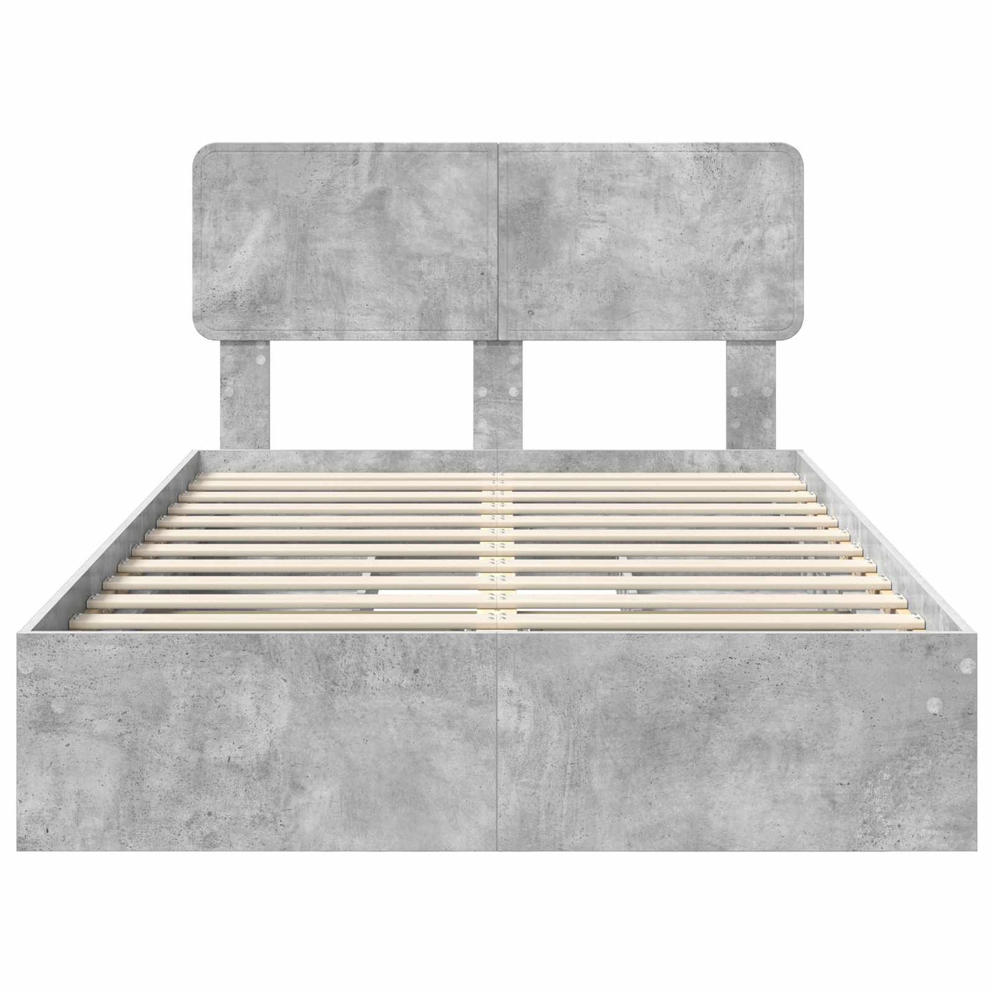 vidaXL Aufbewahrungsbett Beton Grau 135 x 190 cm Holzwerkstoff