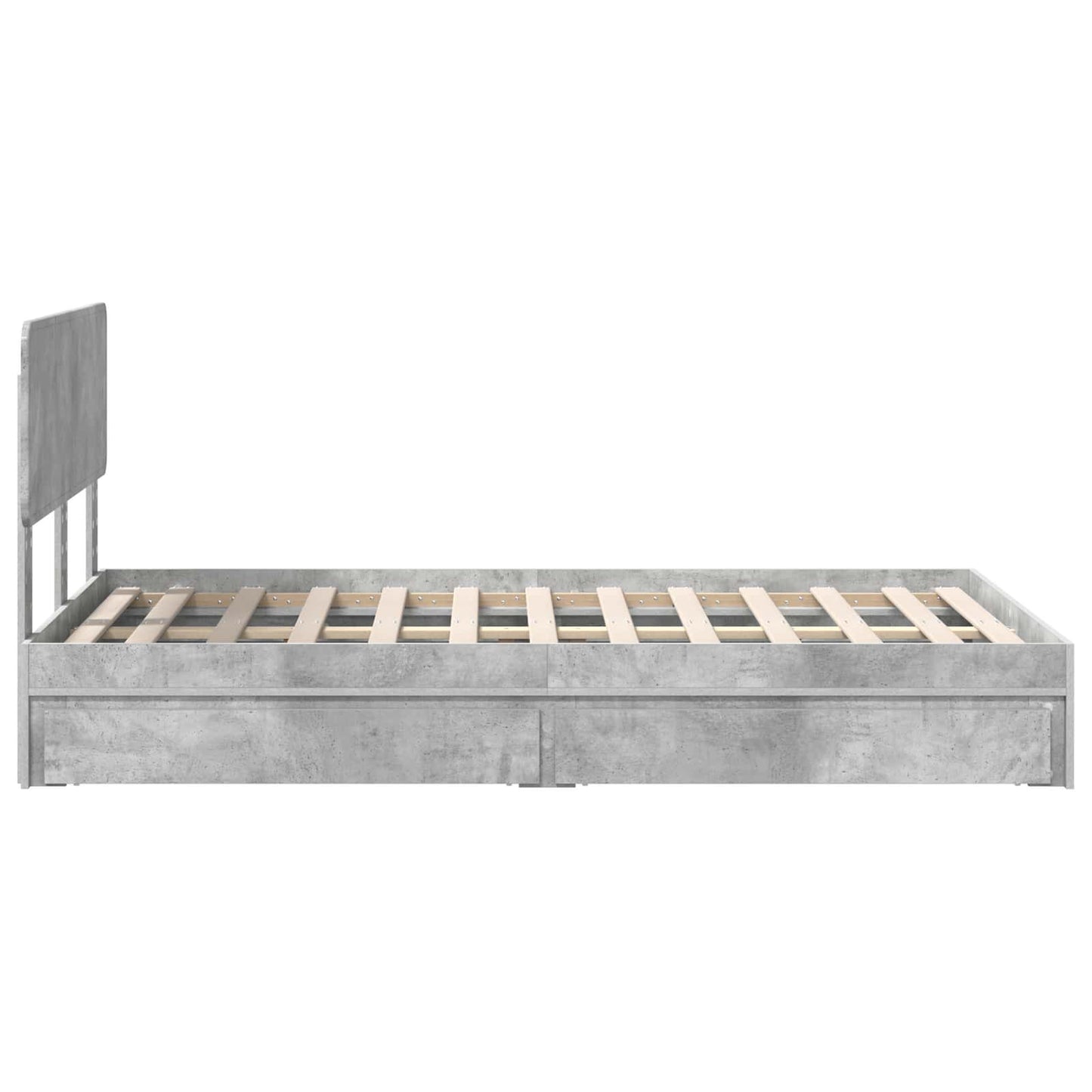 vidaXL Aufbewahrungsbett Beton Grau 135 x 190 cm Holzwerkstoff