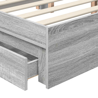 vidaXL Aufbewahrungsbett Graues Sonoma 135 x 190 cm Holzwerkstoff