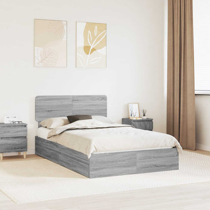 vidaXL Aufbewahrungsbett Graues Sonoma 135 x 190 cm Holzwerkstoff