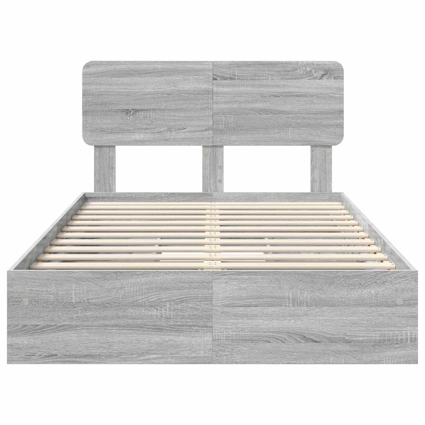 vidaXL Aufbewahrungsbett Graues Sonoma 135 x 190 cm Holzwerkstoff